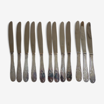 12 couteaux metal argenté