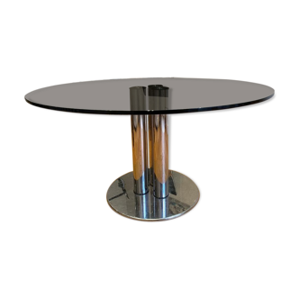 Table ronde en verre Zanotta design Marco Zanuso