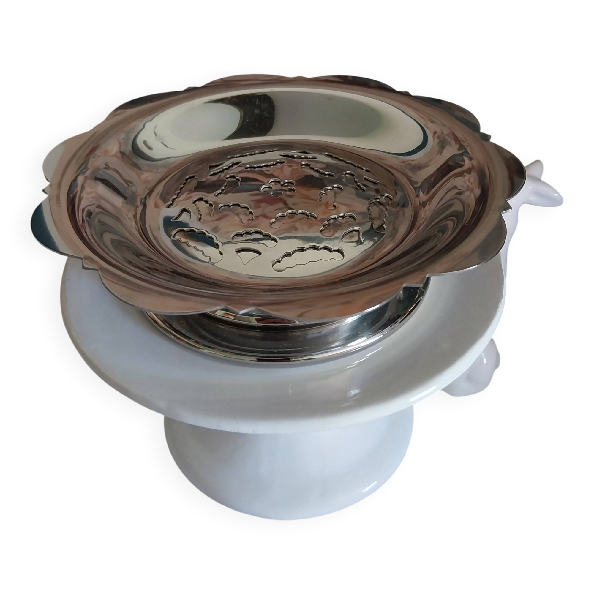 Vintage 1950s shell butter dish