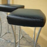 Pair of Bamboo Style Stools Attributed to Jacques Adnet: