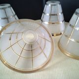 4 Globes, lampshades for Art Deco chandelier