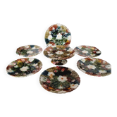 Set of 6 french onnaing barbonite ceramic plates and cake plate