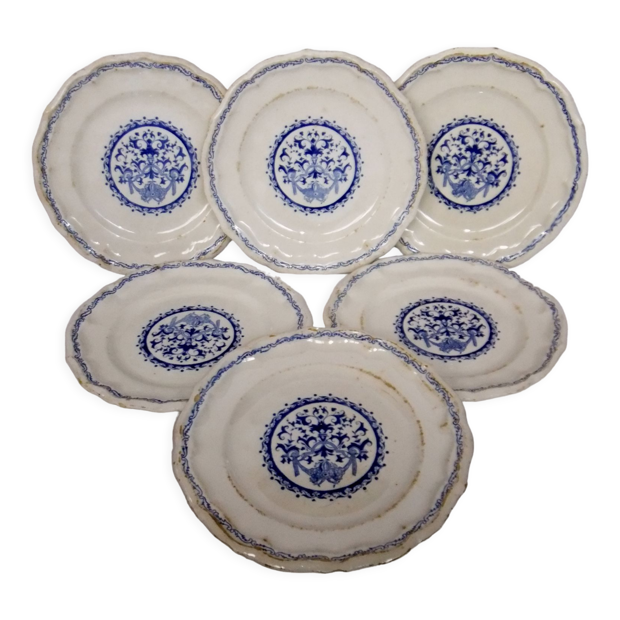 Plate Gien model Rouen stamp 1938 / 3 turns service table collection
