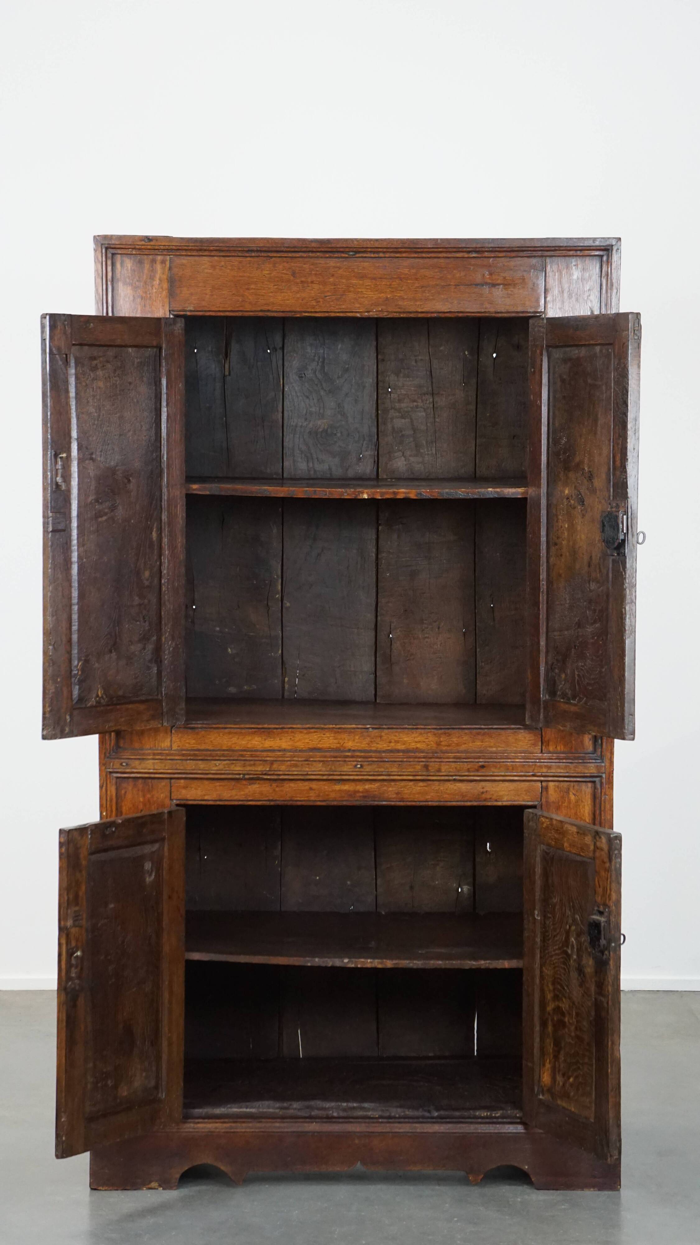Antique oak cabinet with 4 doors from the 18th century