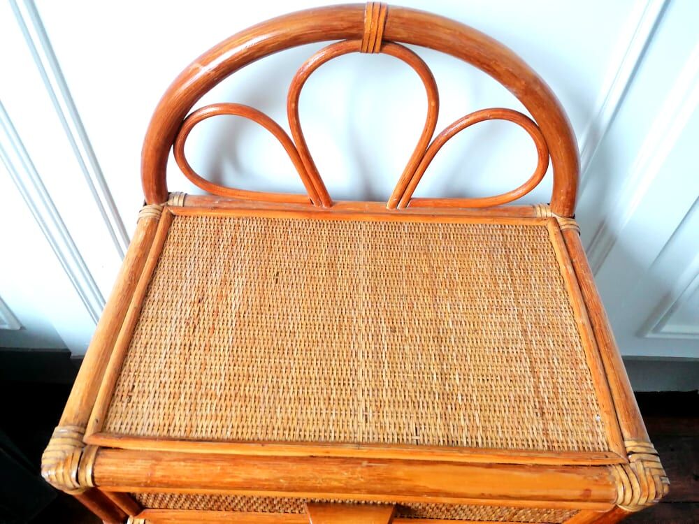 Rattan bedside table 1960