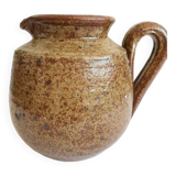 Pyrite stoneware pitcher signed Baudat