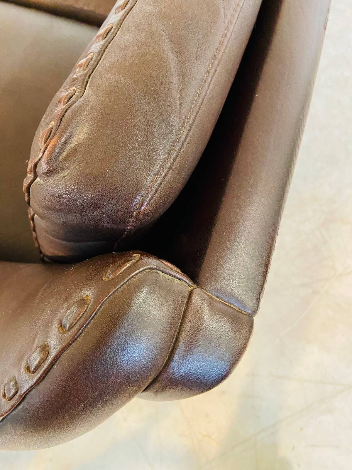 Vintage Danish mid-century retro Aage Christiansen (Matador) leather sofa 60s