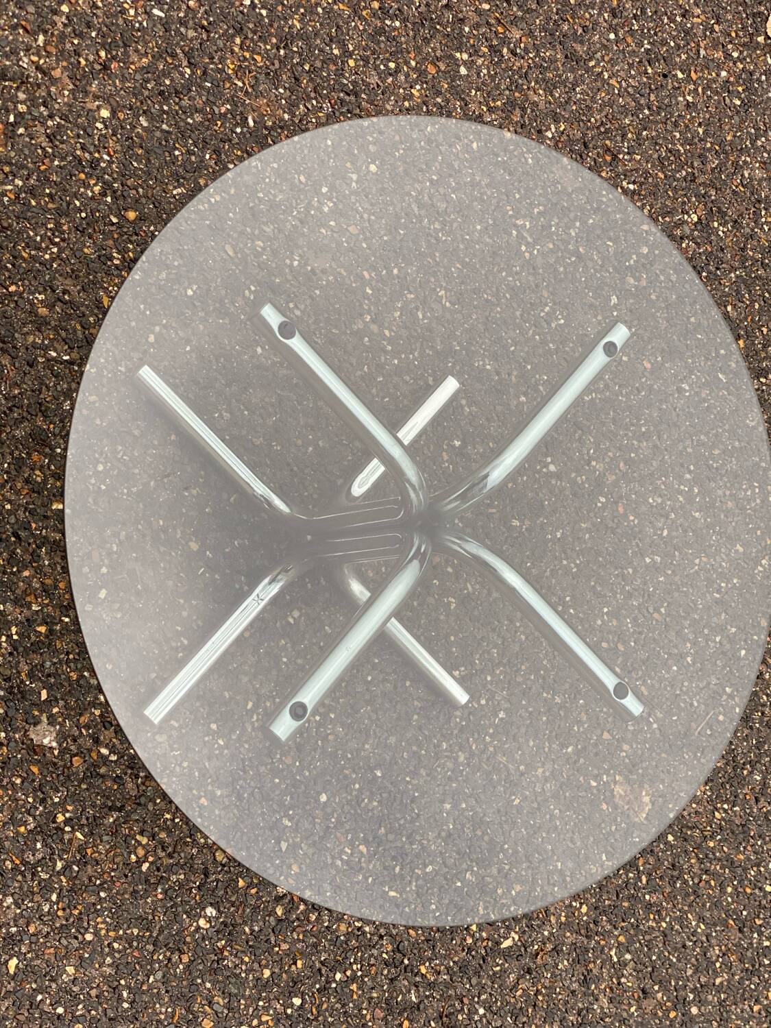 Italian round coffee table in chrome and smoked glass Giotto Stoppino style 1970