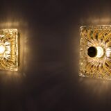 Pressed glass flower sconces.