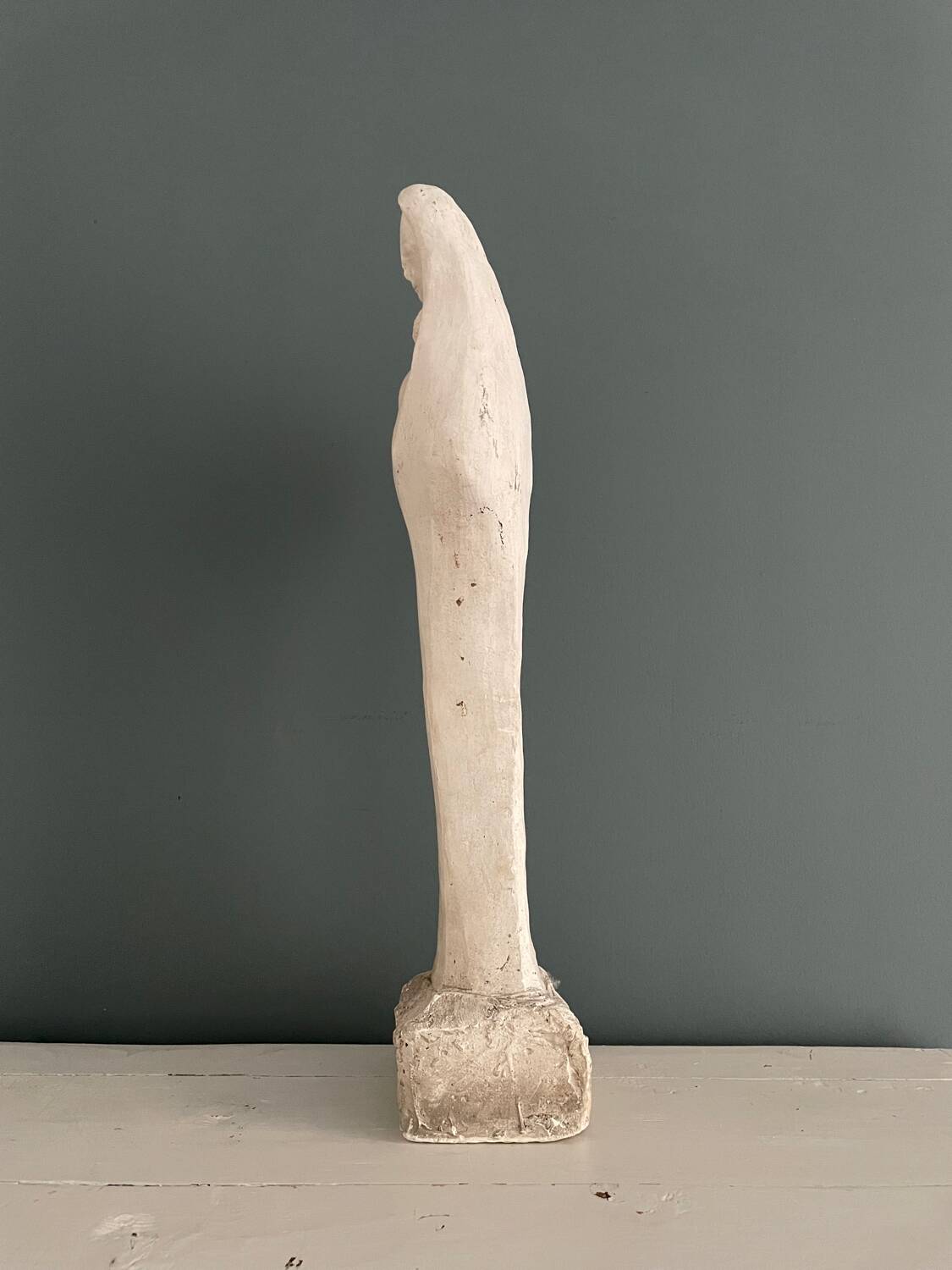 Virgin and child plaster sculpture