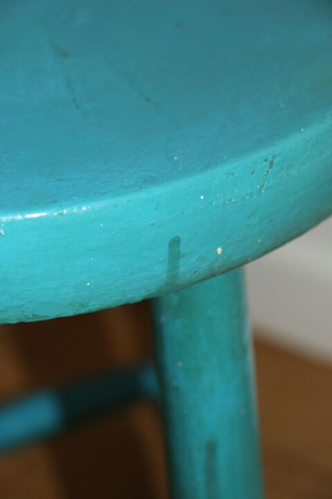 Blue wood tripod stool 400mm