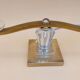 Art Deco lamp pair in brass and glass