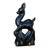 Black ceramic deer from the 1950s
