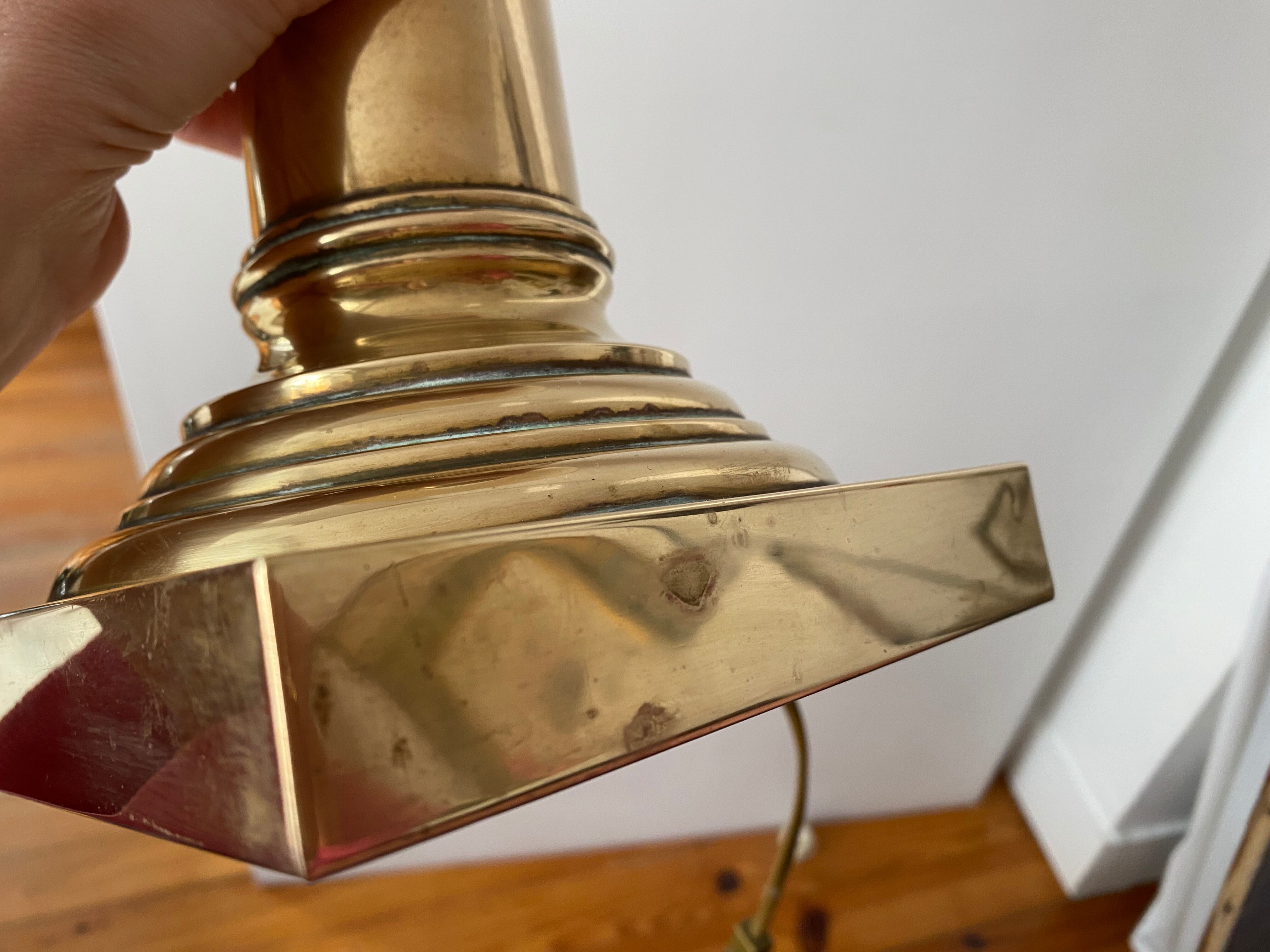 Brass column lamp neoclassical style 60s vintage