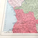 Carte vintage Afrique Centrale  38x43cm de 1950