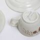 Set of 4 cups and saucers, Sarreguemines, Chardon model, vintage French