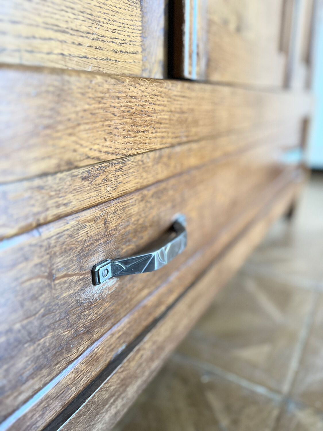 Art deco cabinet raw wood