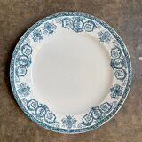 Round plate Léon Graves in ironstone, "Marie-Louise" service.