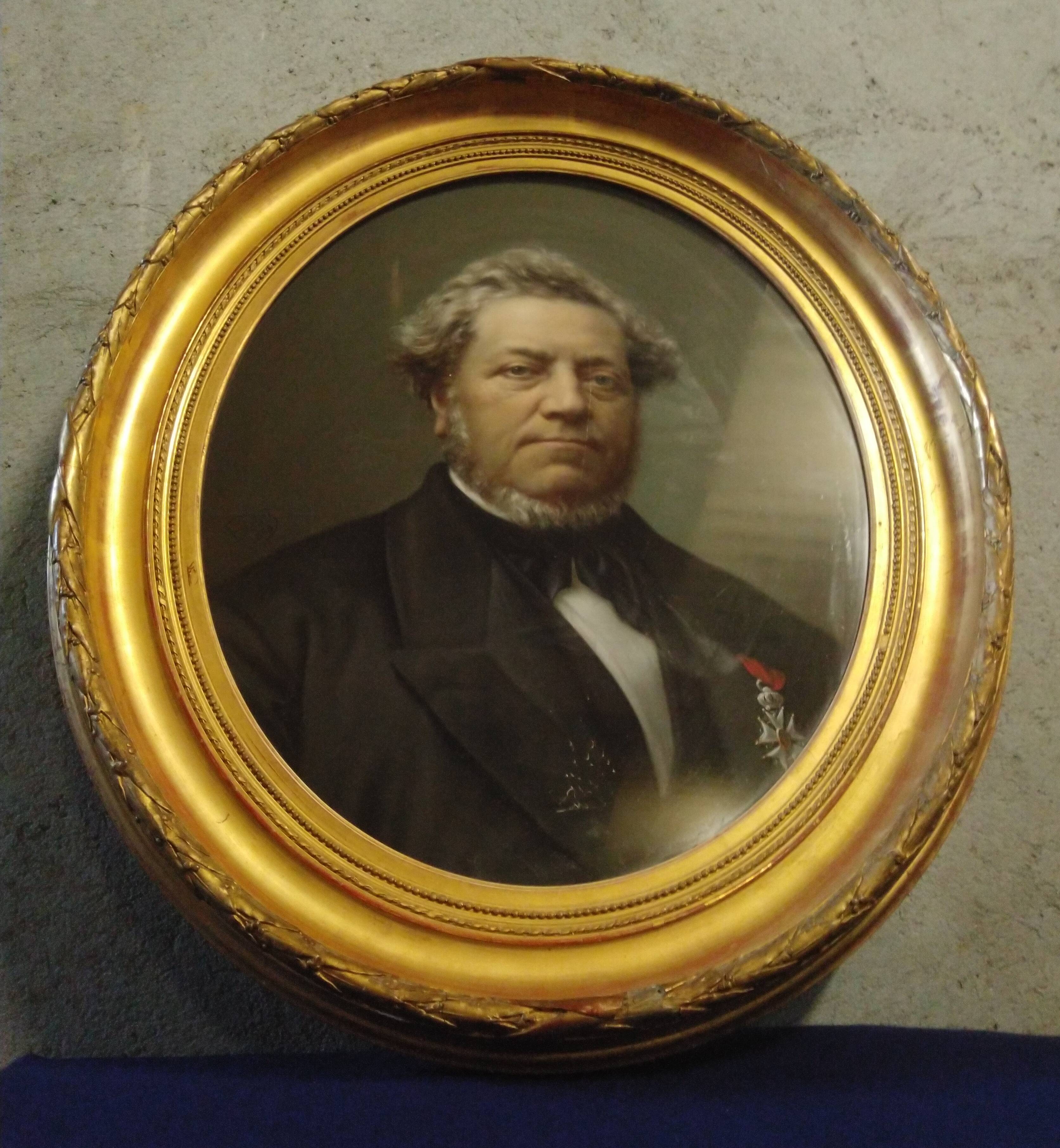 Jean-françois batut (1828–1907) oval pastel