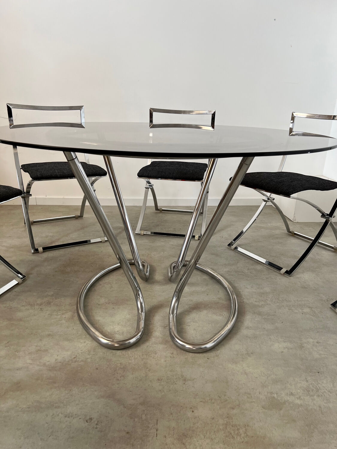Table et 6 chaises pliante Luisa vintage design italien Marcelo Cuneo