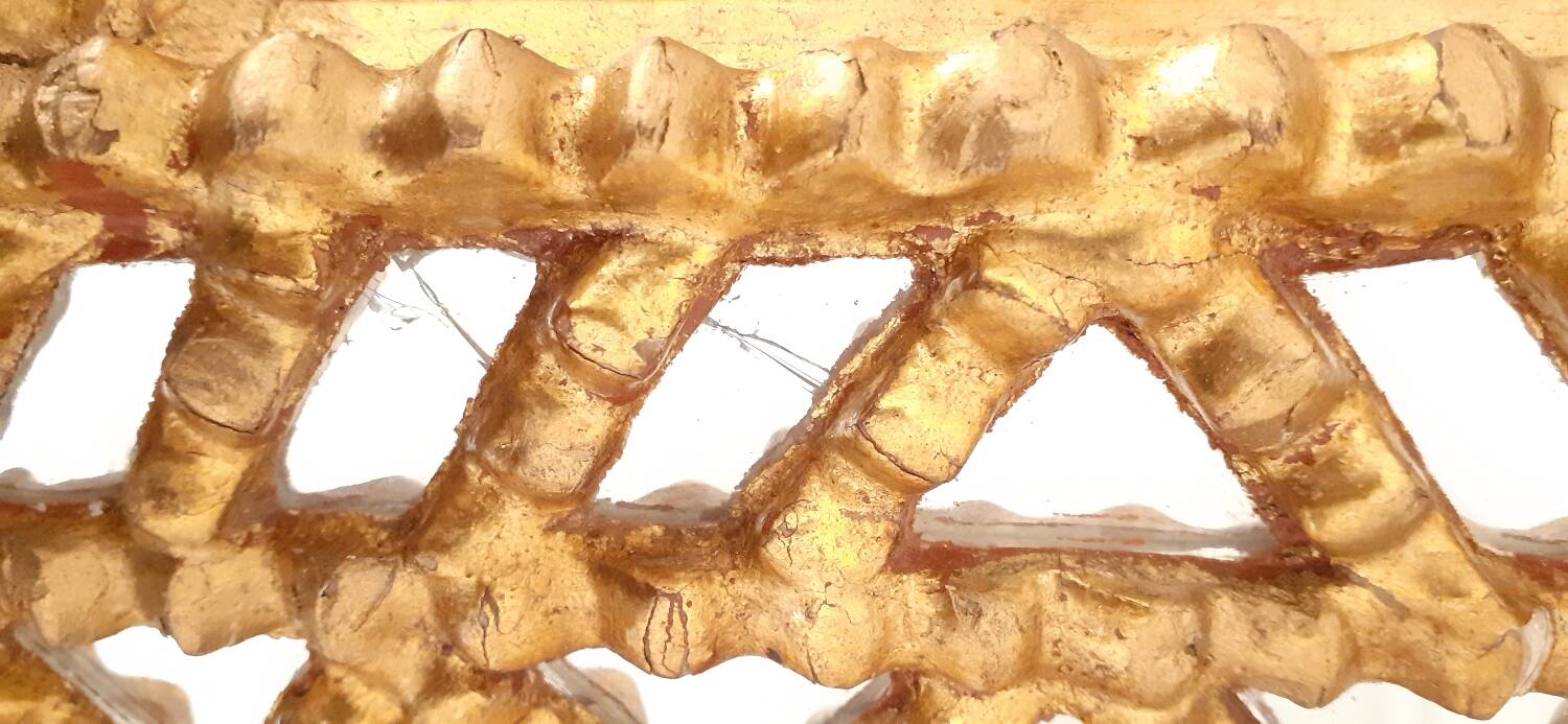 Vintage gilded mirror with glazing beads