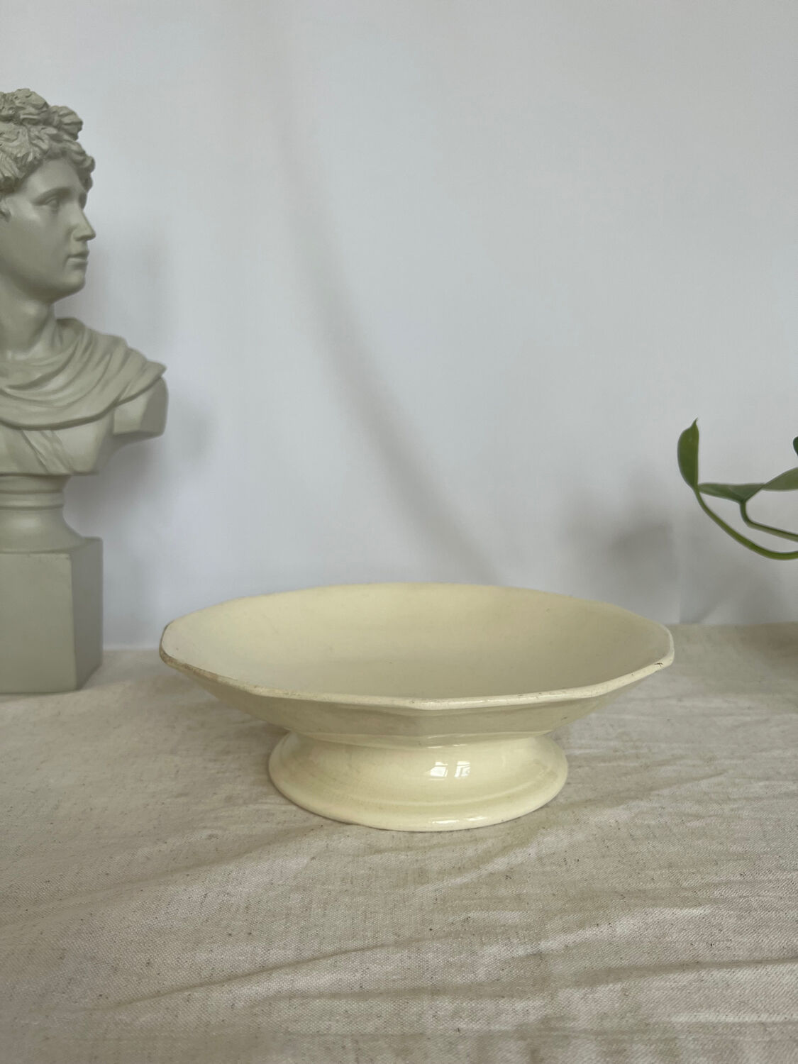 Compotier low Terre de Fer Sarreguemines solid cream color