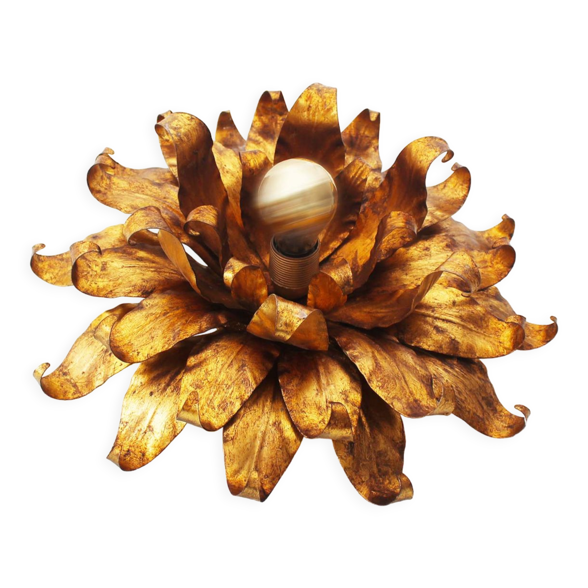 Italian gilt floral wall or ceiling light