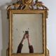 Antique carved and gilded wooden mirror, Louis XVI style – 54 x 92 cm