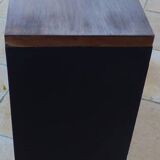 Art Deco headboard with two doors and 3 niches in walnut veneer