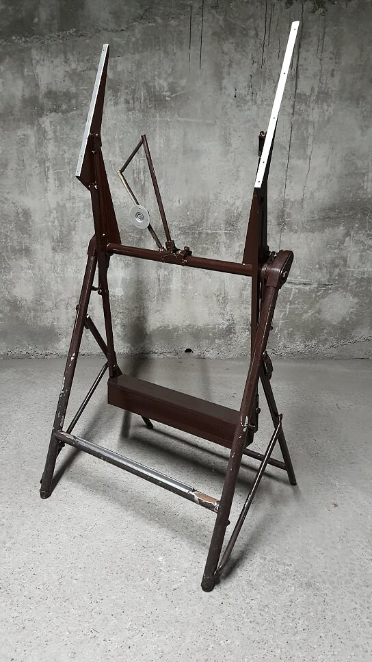 Table à dessin architecte Sautereau Paris 1950 fonte avec chaise Thonet