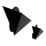 Pair of vintage wall sconces, matte black metal, France, 1970.