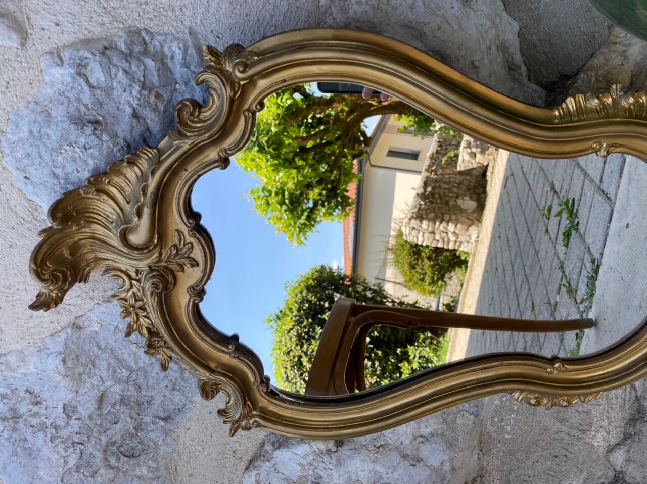 Golden baroque mirror