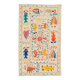 White suzani kilim rug with embroidered colorful patterns