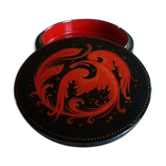 Russian box in black laque, bright red décor