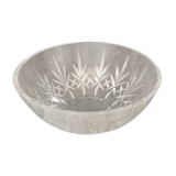 Crystal bowl rounded shape with pattern of carved stars - 23 cm