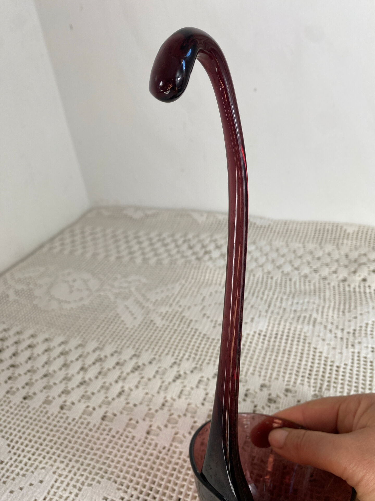 Sangria ladle, in blown and bubbled glass, Biot