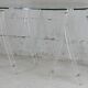 Office Plexiglas trestles, glass tray rounded edges, France, circa 1970