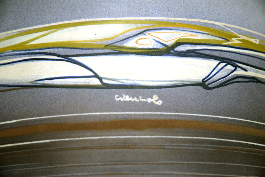 Terracotta vase with futurist decoration, 1960s