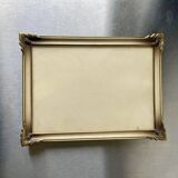 Cadre photo vintage art deco en métal doré laiton 20 cm x 15 cm verre convexe