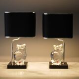Pair of lamps by Olle Alberius for Orrefors Crystal