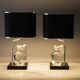 Pair of lamps by Olle Alberius for Orrefors Crystal