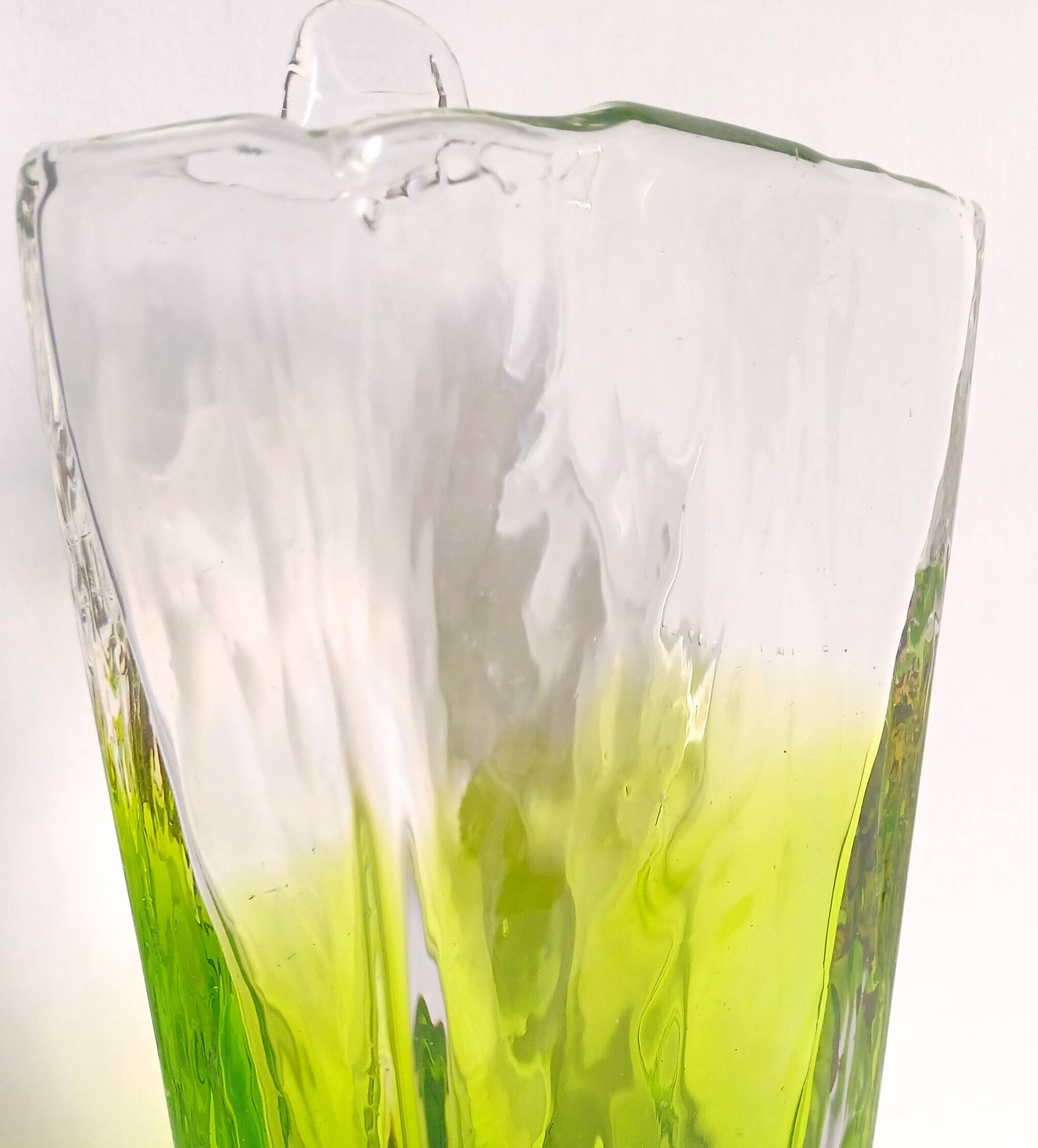Textured glass wall vase Kumela in the style of Kaj Blomqvist, Finland circa 1960.