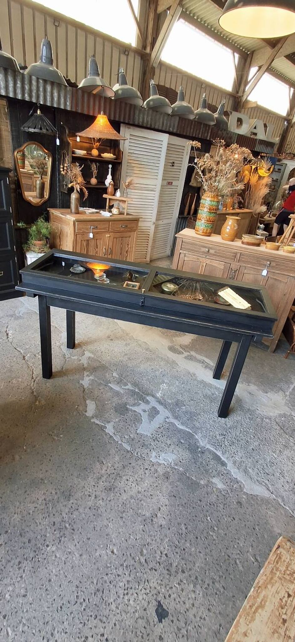 Antique display cabinet on legs