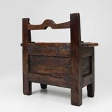16th Century French wooden stool with storage and nice patina