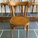 4 vintage Baumann beech chairs