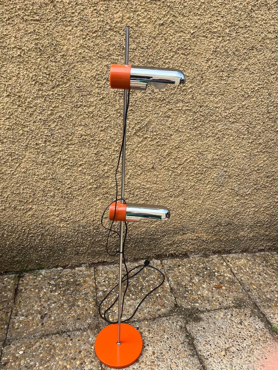 1970s orange designer floor lamp