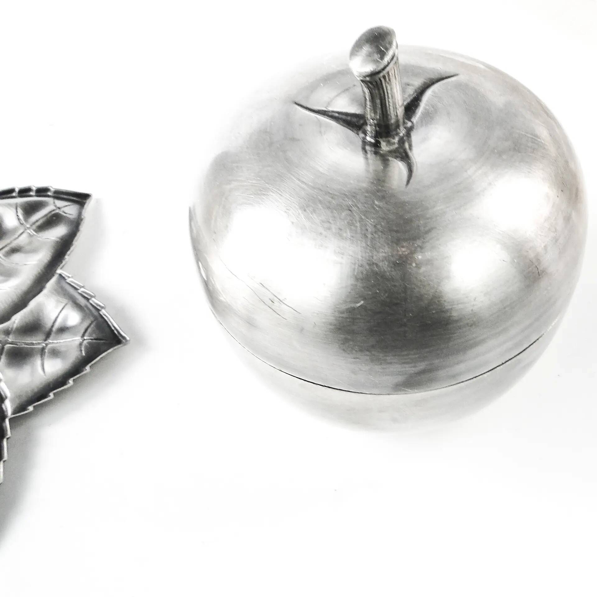 Art Deco sugar bowl, silver-plated brass, Hungary, 1950s