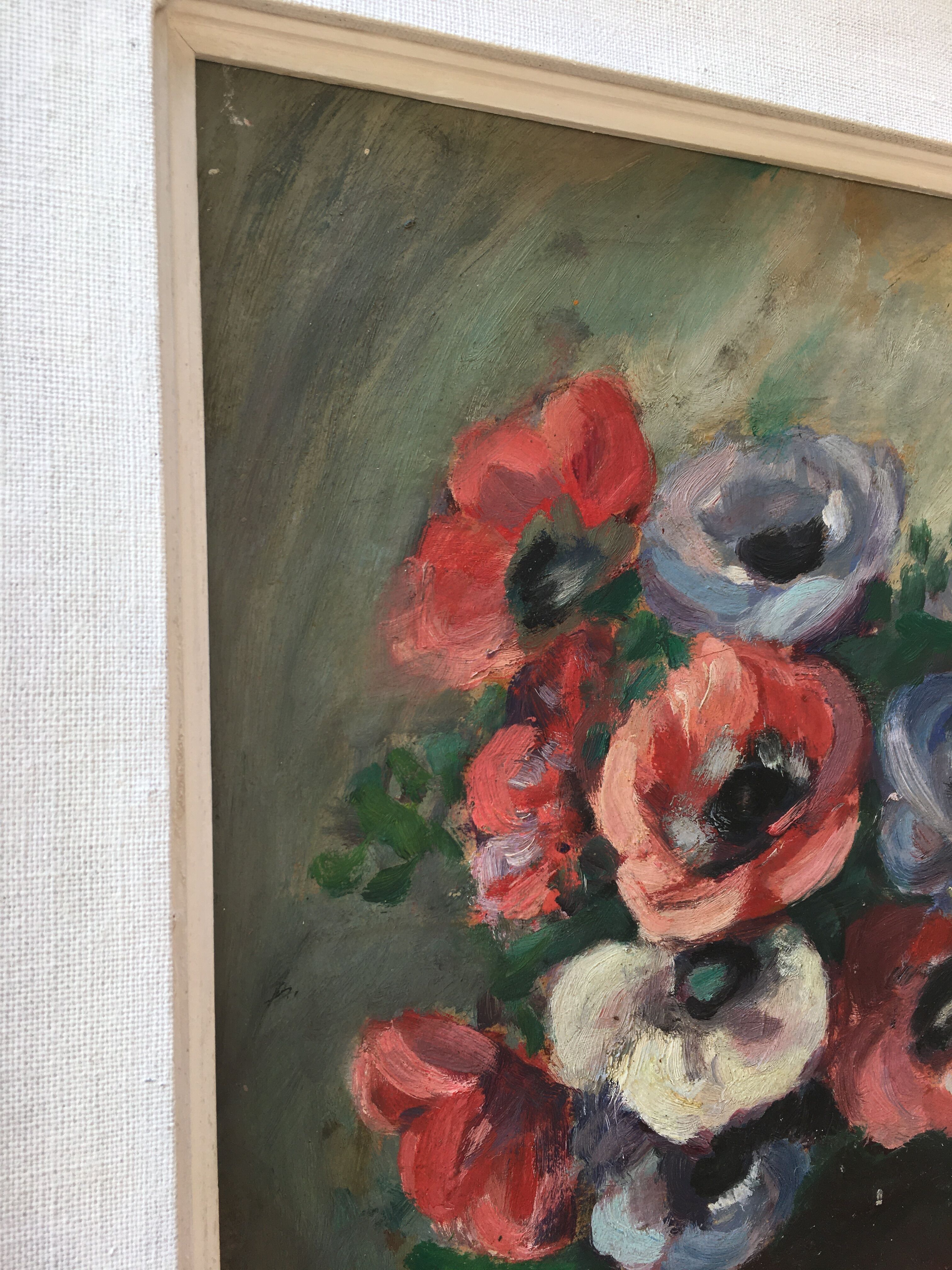 Tableau bouquet d’anémones