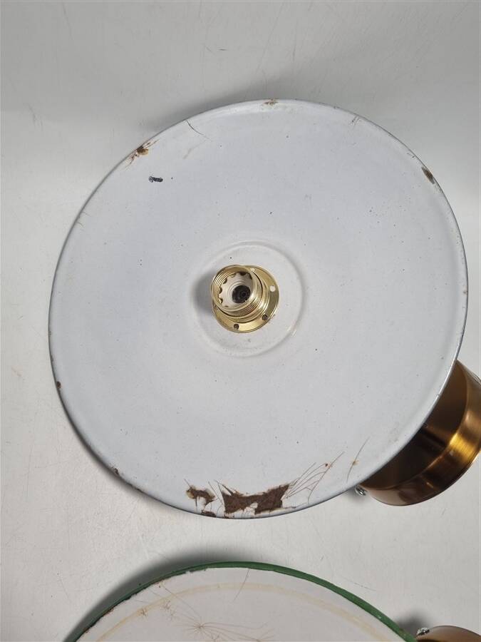 Pair of enameled sheet metal wall lights