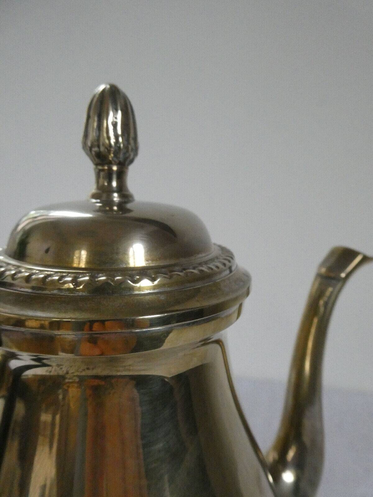 Louis XVI style silver-plated teapot / chocolate pot, early 20th century
